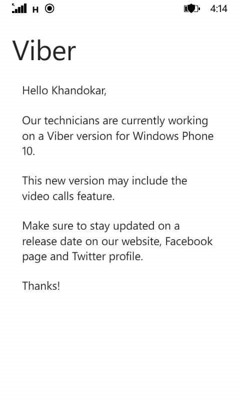 Viber for Windows Phone