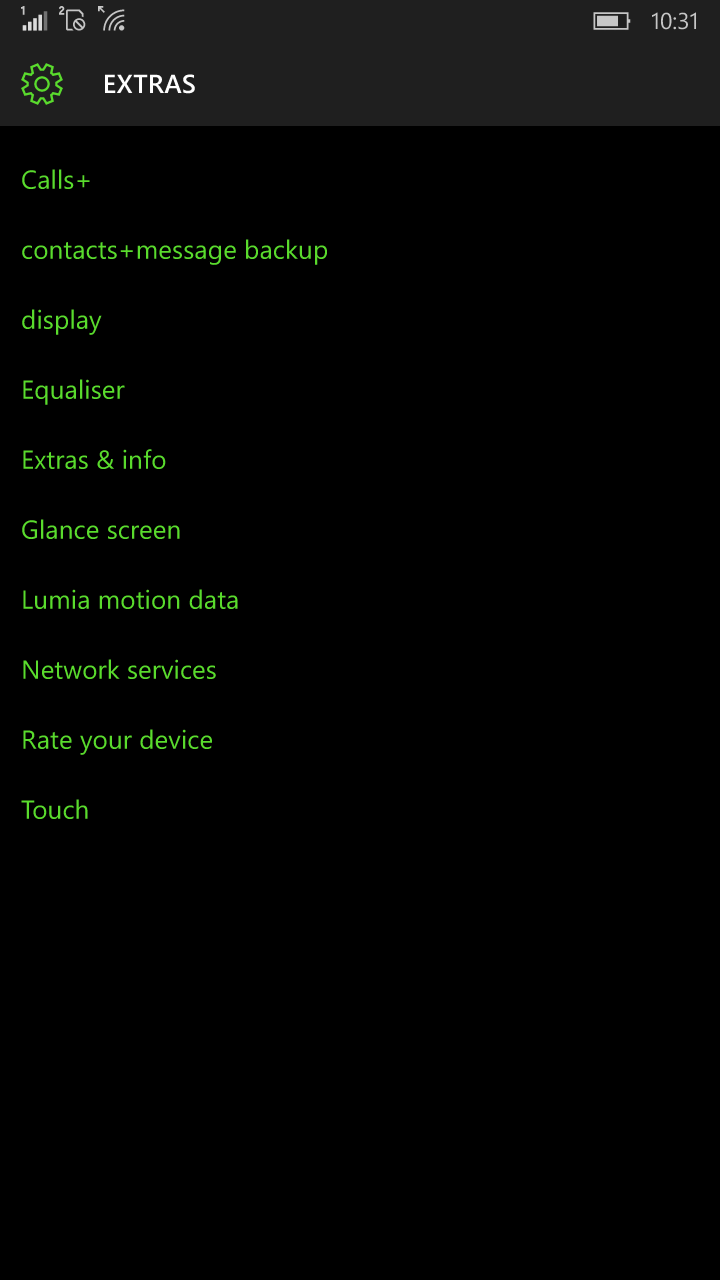 Enable glance screen on Windows 10 Mobile