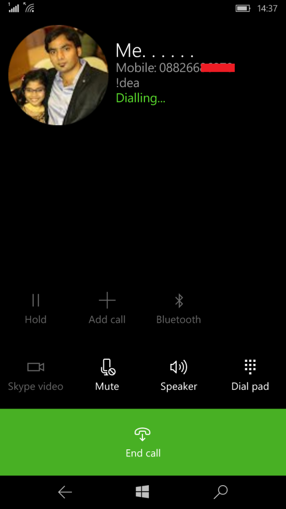 Windows 10 Mobile dialer