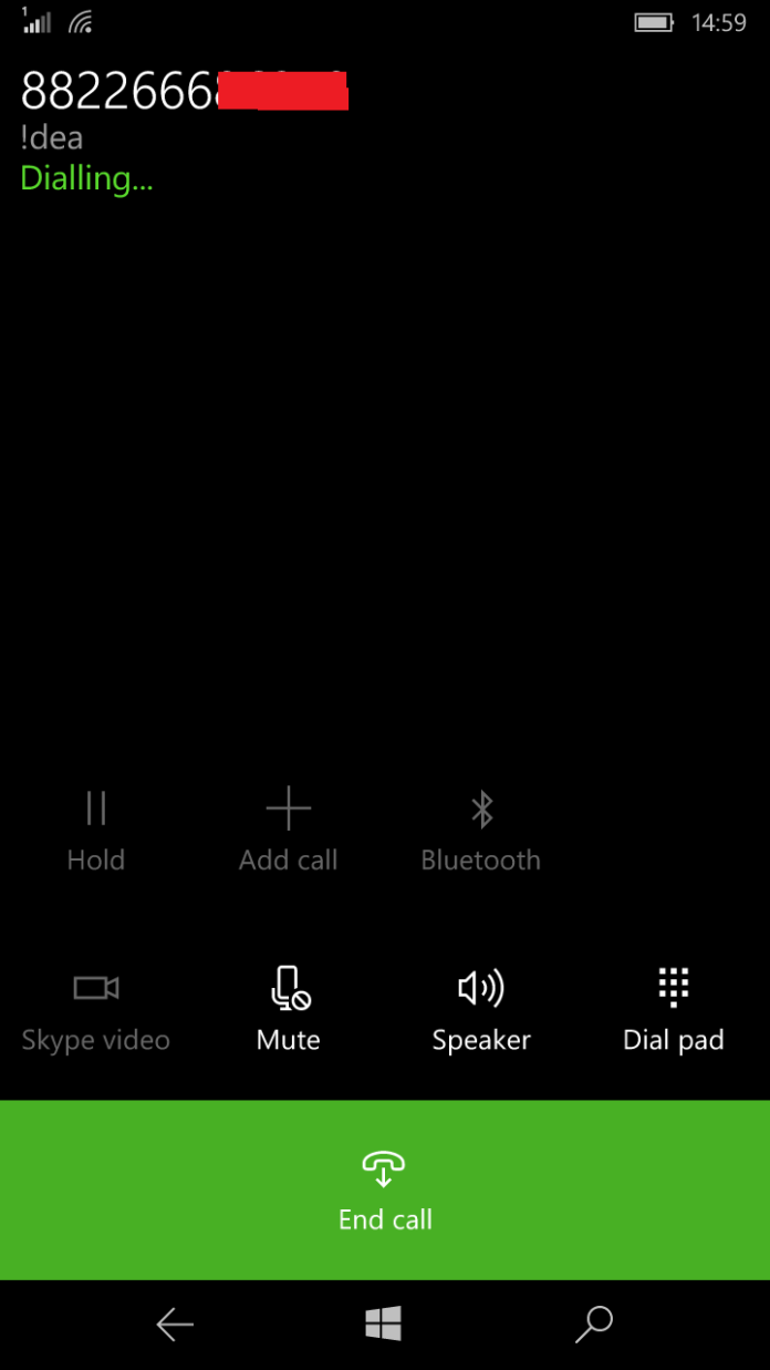 Windows 10 Mobile phone dialer issue