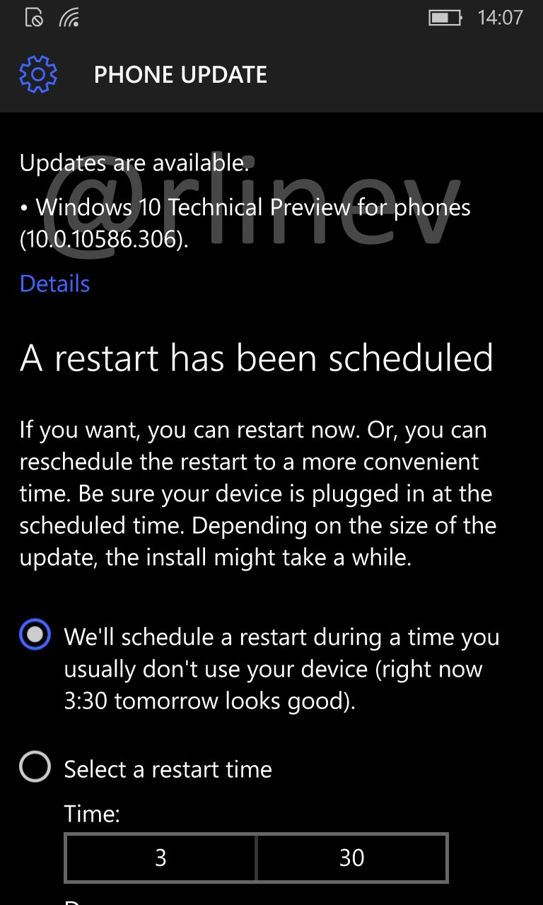 Windows 10 Mobile Build 10586.306