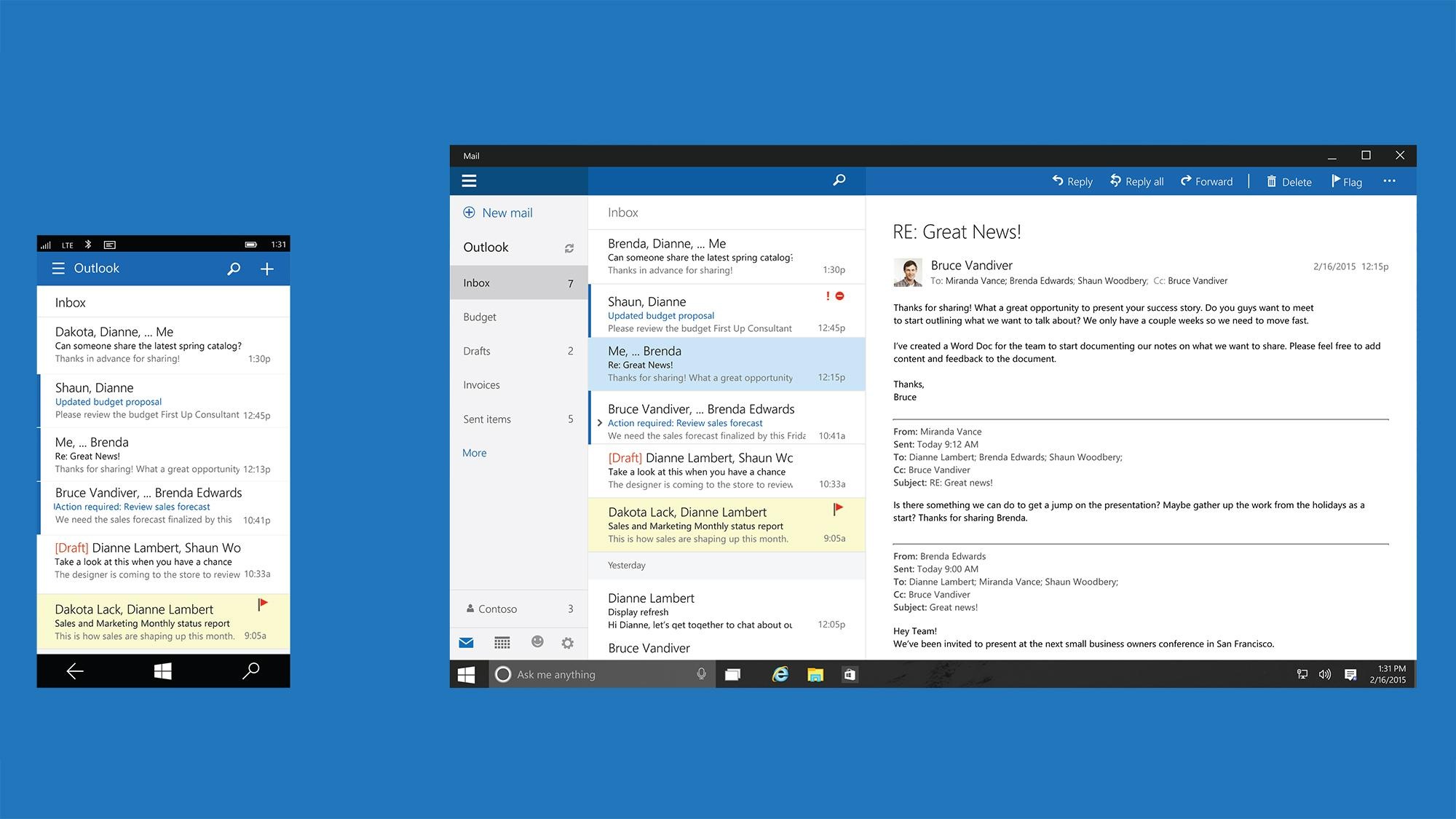 Outlook Mail And Calendar App Updated For Windows 10 And Windows 10 Mobile