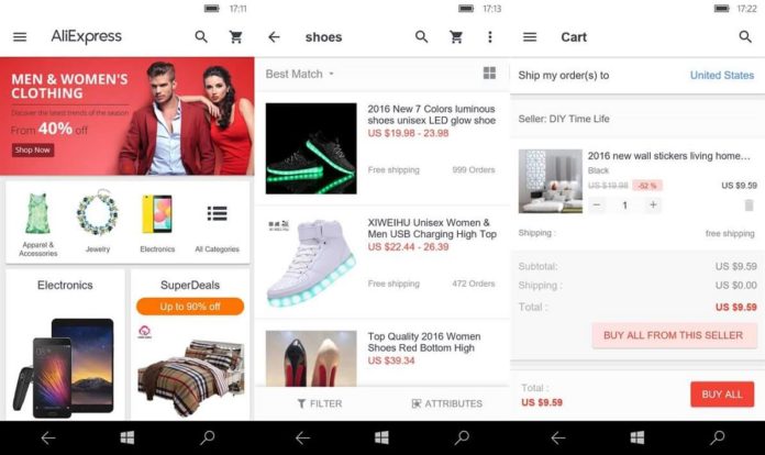 AliExpress for Windows 10
