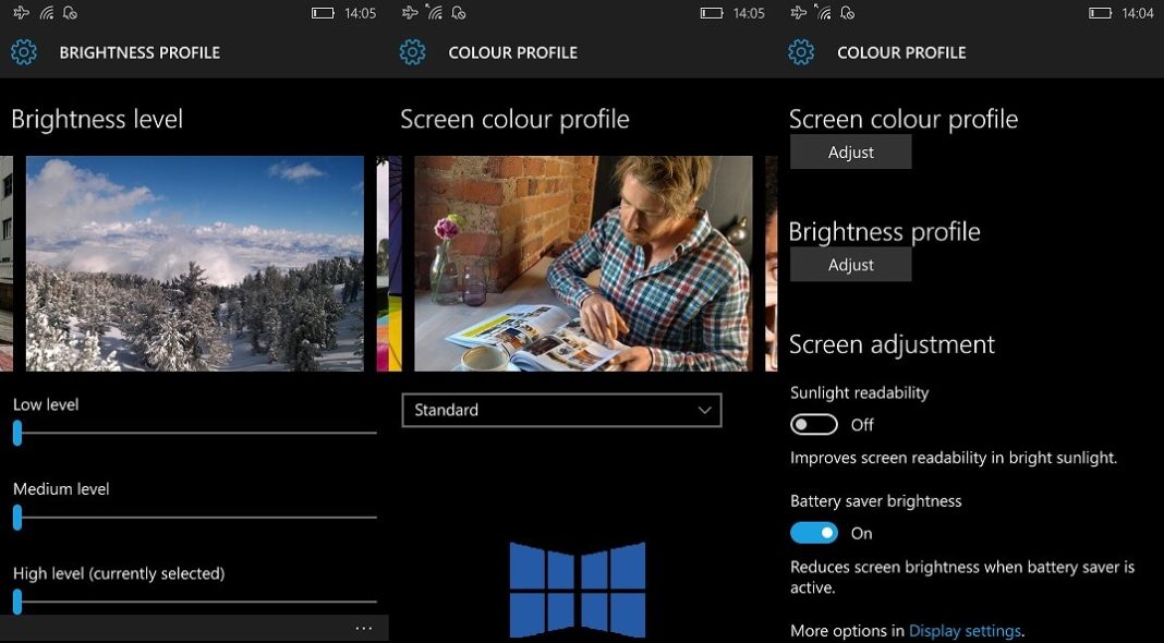 Microsoft's Display App is now "Colour Profile" with new UI for Windows 10 Mobile Devices