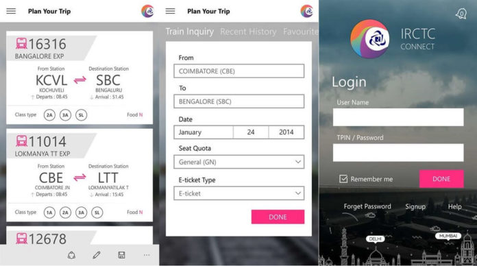 IRCTC for Windows 10