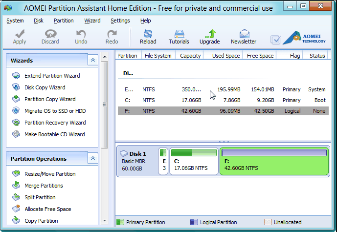 aomei partition standard