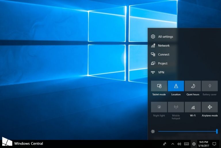 Windows 10 Control Center