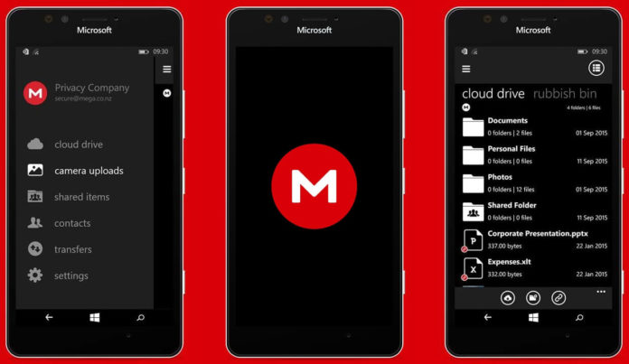 MEGA Privacy Beta for Windows 10 Mobile