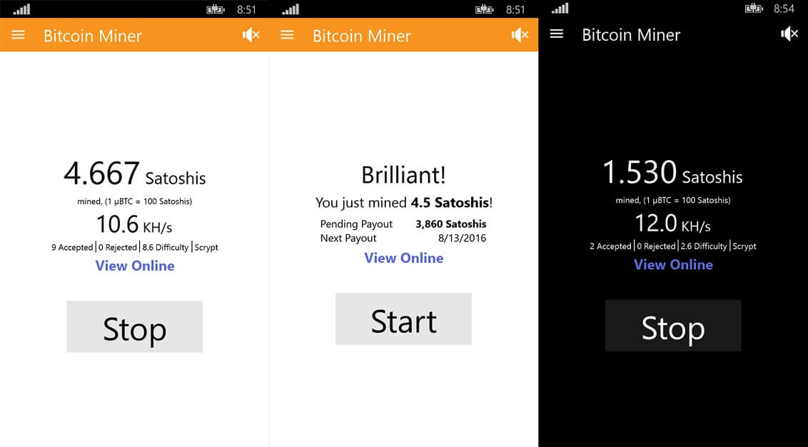 Bitcoin Miner App Updated On Windows 10 Mobile And Pc With Improvements - 