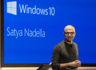 Satya Nadella in Windows 10 bg