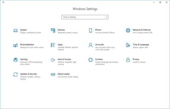 Windows 10 Settings