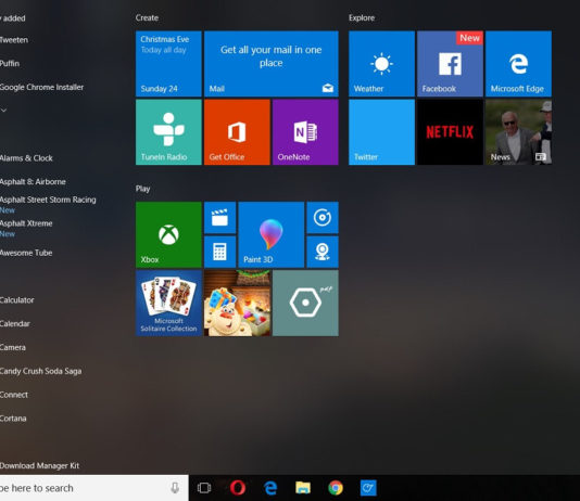 Windows 10 Start Menu