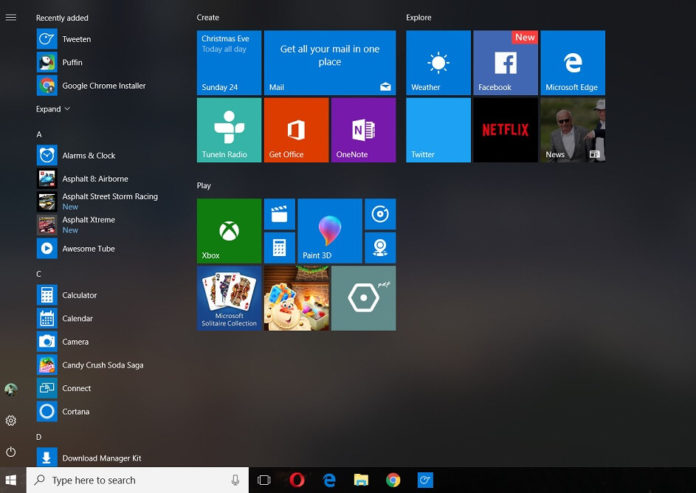 Windows 10 Start Menu