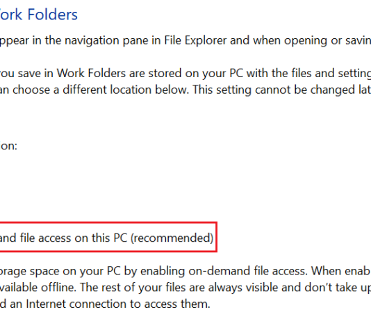 Microsoft announces Windows Work Folders on-demand file access feature Work Folders