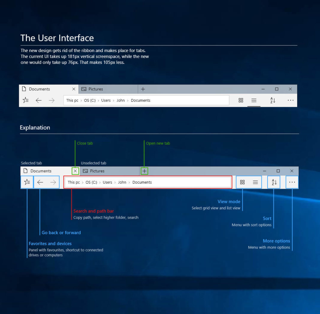 Windows 10 File Explorer revamped with Fluent Design in a new concept