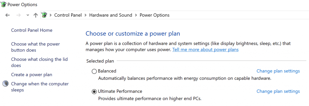 Windows 10 Ultimate Performance