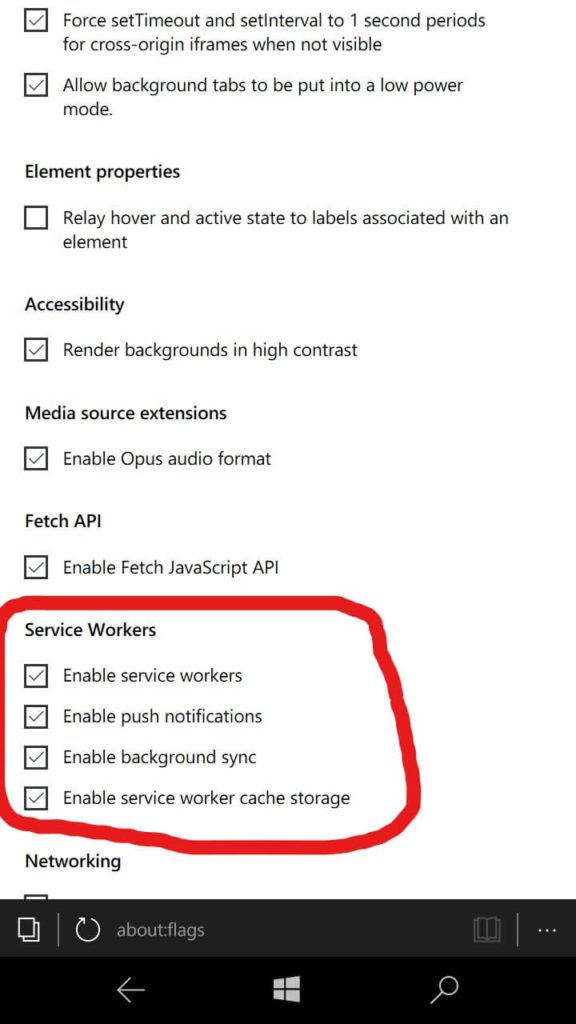 Simple trick to enable Microsoft Edge PWA service workers in Windows 10