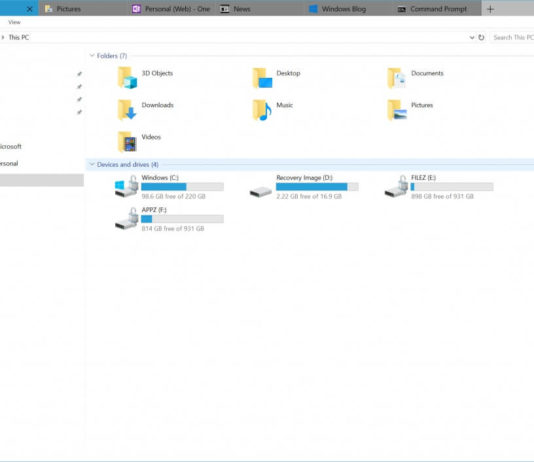 File Explorer with tabs
