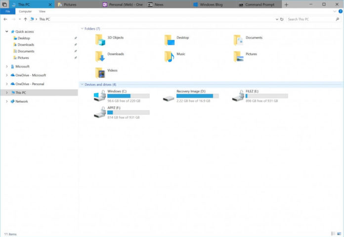 File Explorer with tabs