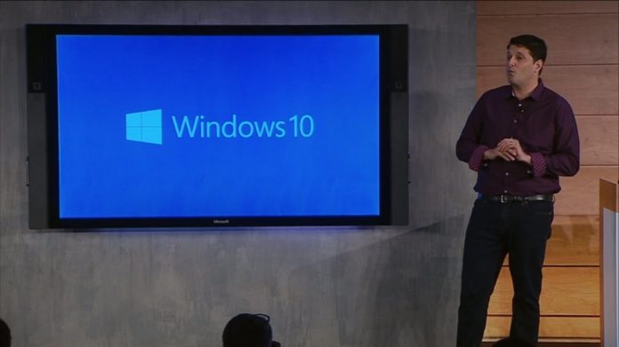 Terry Myerson on Windows 10 stage