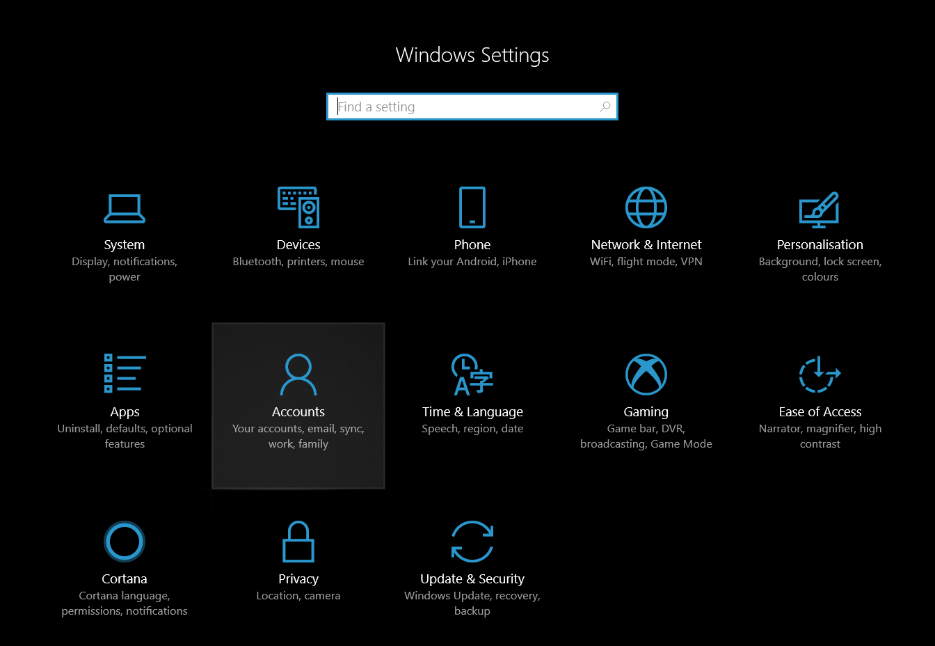 Windows Settings