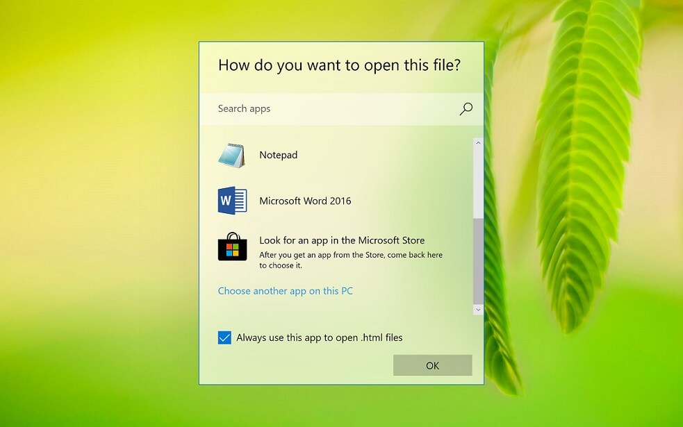 File Association UI with Fluent