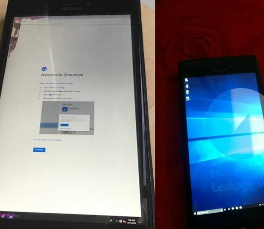 Lumia prototype with Google Chrome