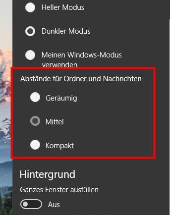 Mail and Calendar app UI change