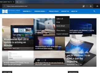 Microsoft Edge in Windows 10 April 2018 Update