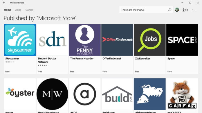 PWAs in Microsoft Store