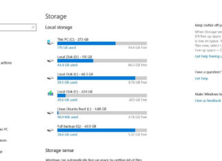 Storage in Windows 10
