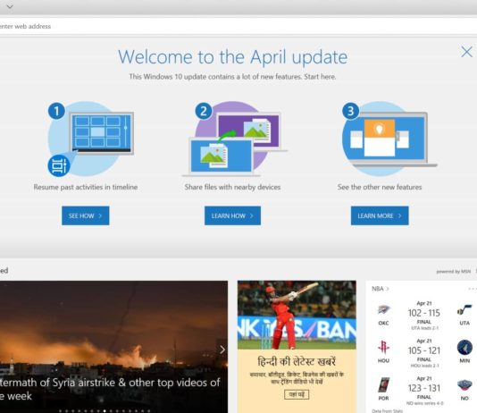 Windows 10 April Update