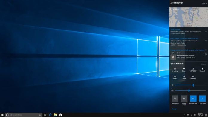 Windows 10 Fall Creators Update desktop