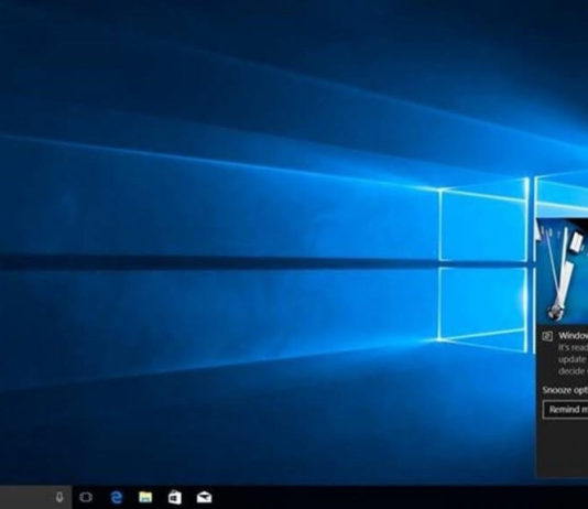 Windows 10 feature update notification