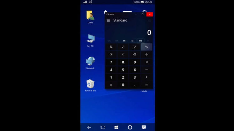 Windows Core OS calculator app