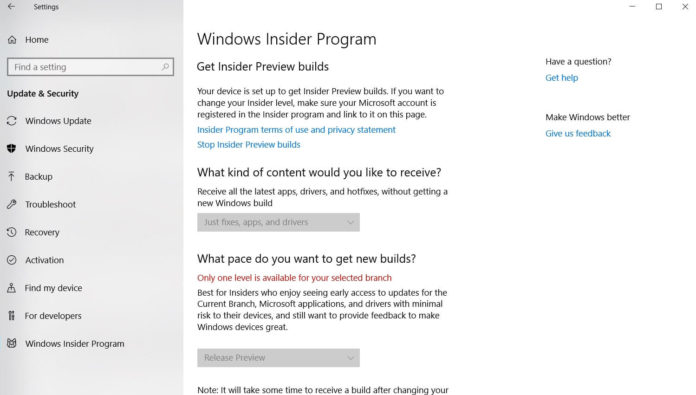 Windows Insider program