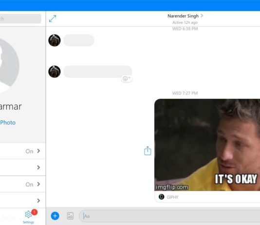 Messenger Beta in Windows 10