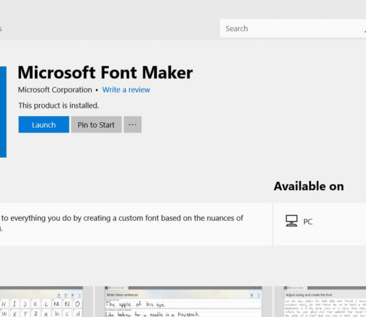 Microsoft Font Maker for Windows 10