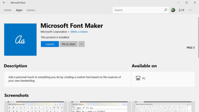 Microsoft Font Maker for Windows 10