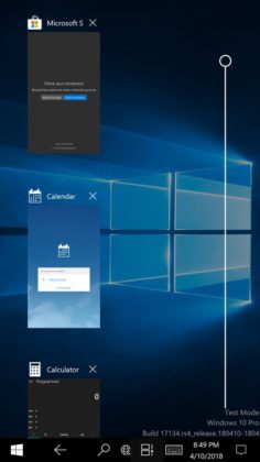 Task View in Lumia 950 XL with Windows 10 ARM