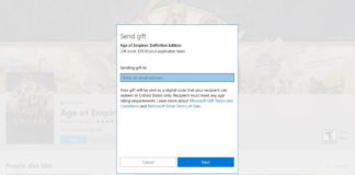 Windows 10 PC Game Gifting