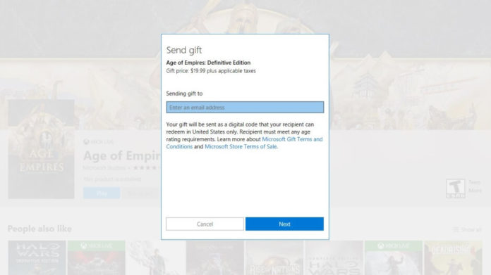 Windows 10 PC Game Gifting