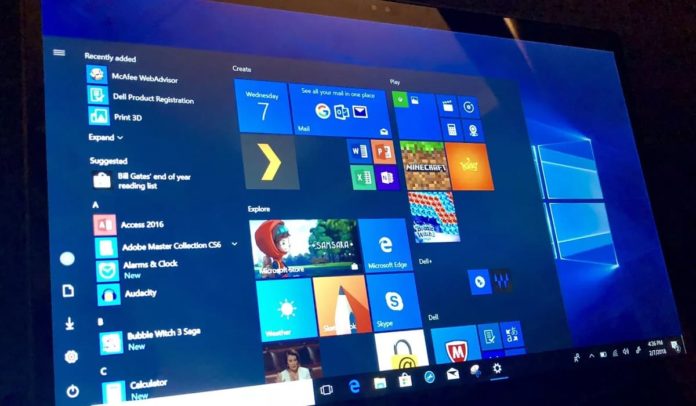 Windows 10 Start menu