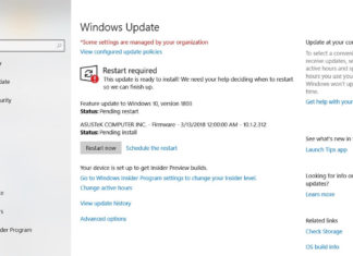 Windows Update in Settings