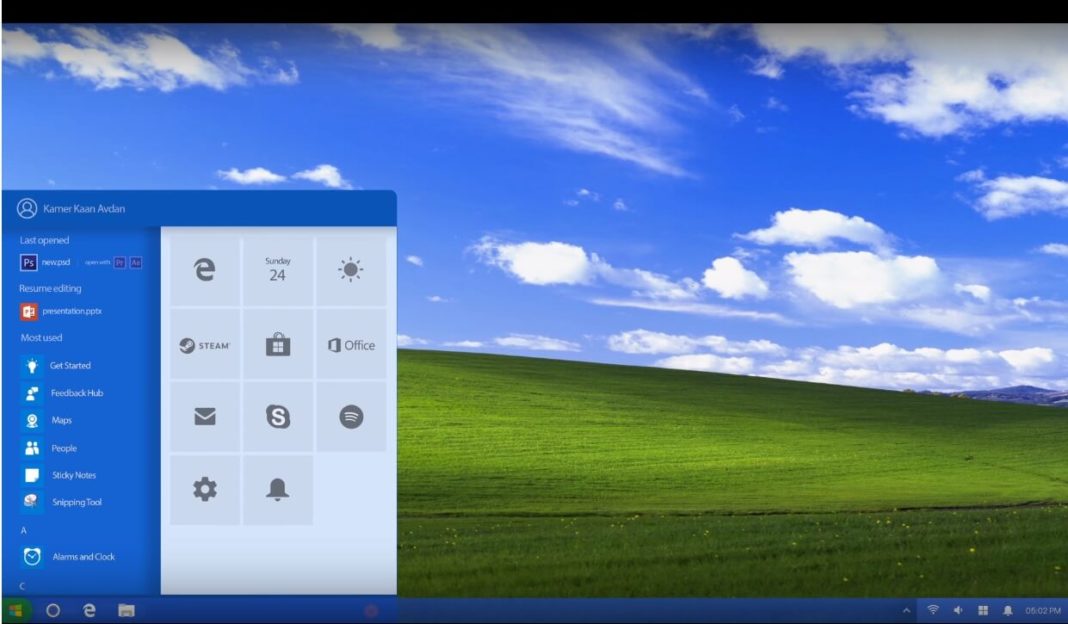 Concept imagines a modern Windows XP with improved interface