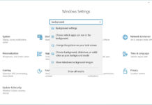 Background settings in Windows 10