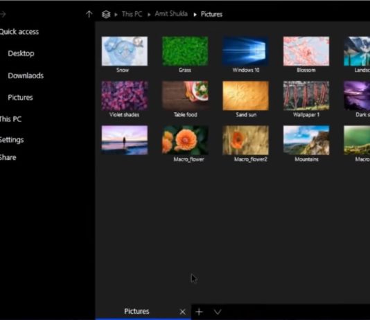File Explorer for Windows 10 concept