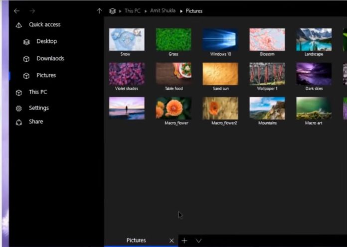 File Explorer for Windows 10 concept