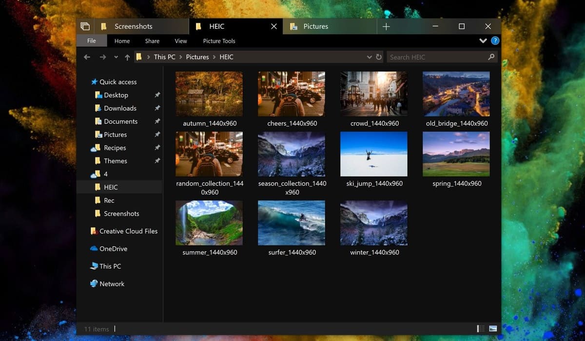 File Explorer with Dark Theme in Windows 10