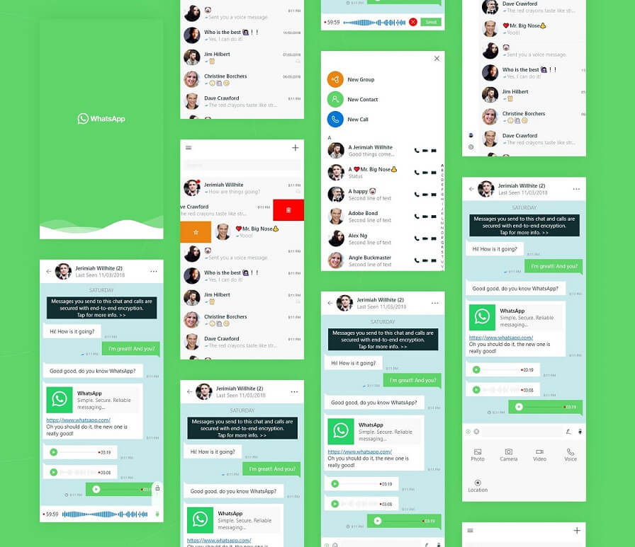 WhatsApp for Windows 10 concept